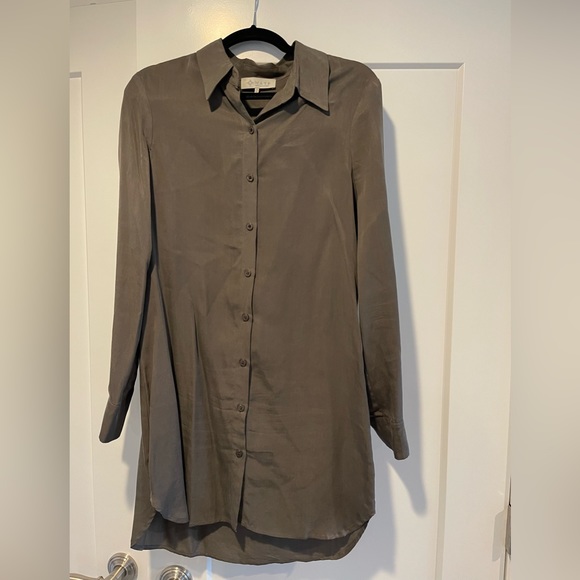 Wayf Olive Green Shirt Dress - Picture 1 of 3